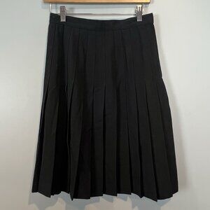 Austin Reed Womens Size 6 Black Pleated Wool Skirt Lined Preppy Career Vtg